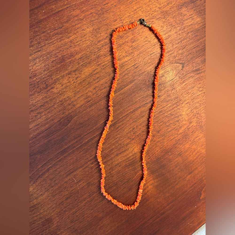 Vintage Coral and Brass Necklace